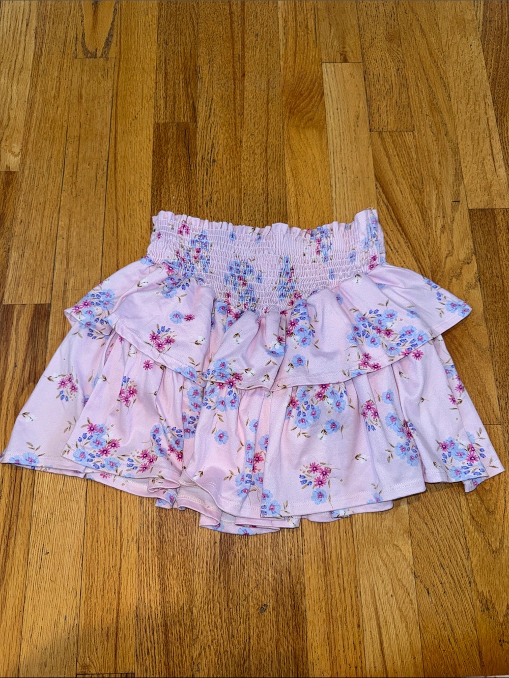 Tweenstyle Kids Pink Floral Ruffle Mini Skirt Size 12